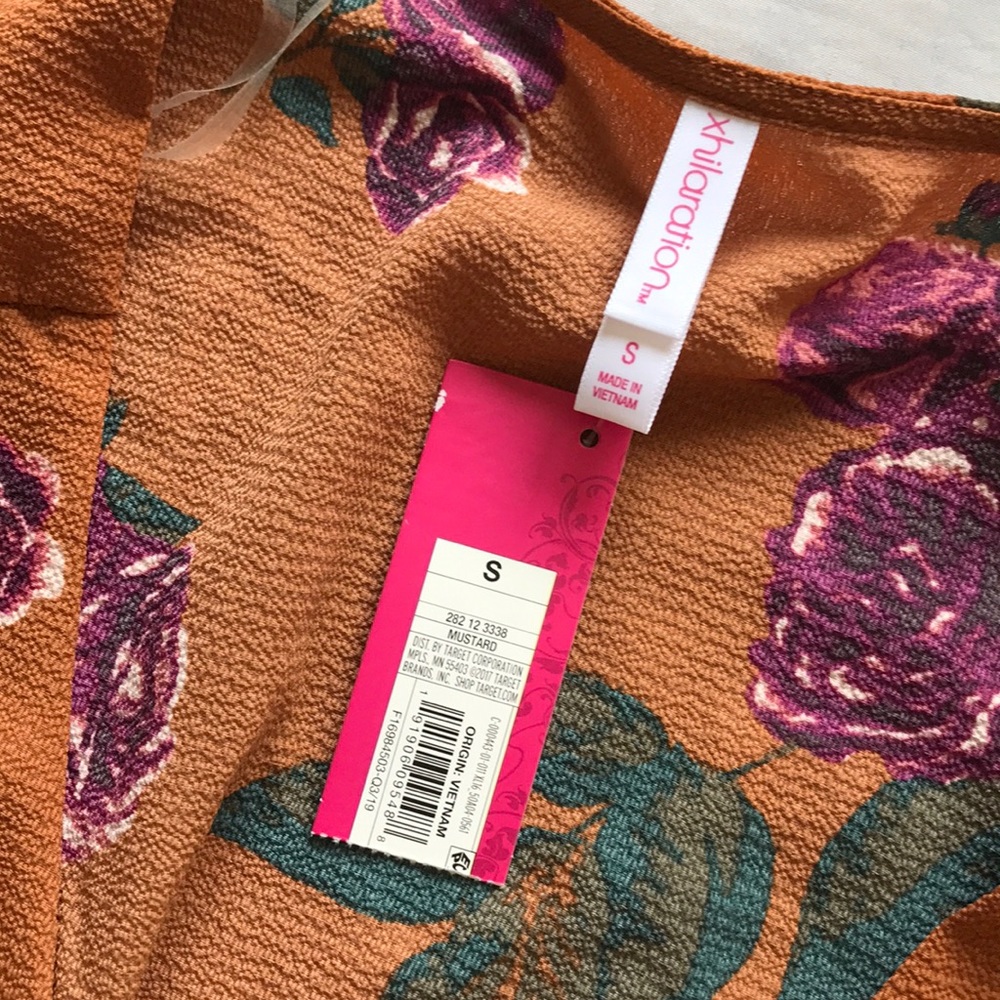 Xhilaration Burnt Orange Floral Dress - Picture 5 of 7